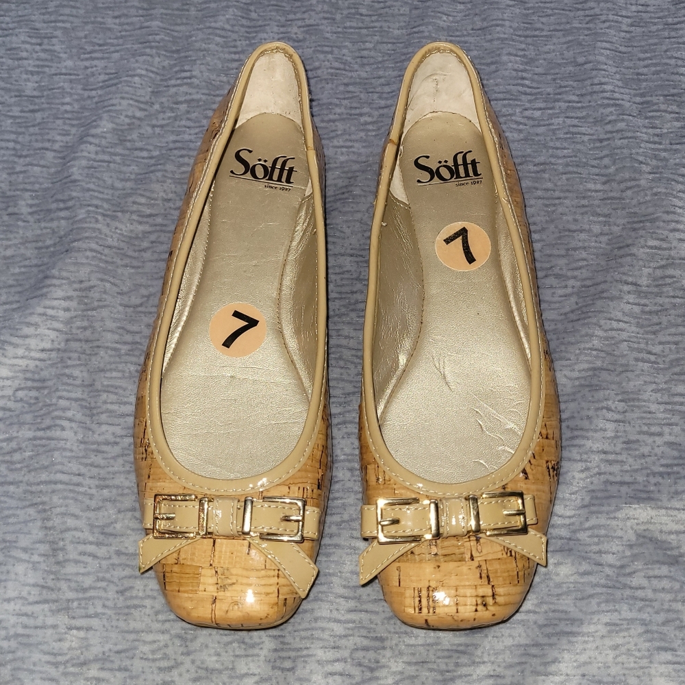 7M | Söfft | Bow-Buckle Cork Flats